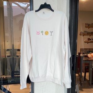 Women's Cream Embroidered design /  Palm Beach Sweater